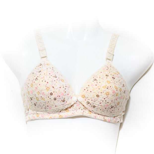 Breastfeeding Bra - Flower Bra Soft Padded - Front Open Bra - Cotton Bra - Skin - Bras - diKHAWA Online Shopping in Pakistan