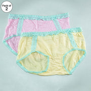 Pack of 2 - Women's Cotton Lace Panty - Flourish Mix Colors Cotton Lace Panty - 6683