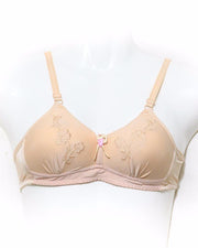 Skin Pushup Bra - Embroidered Bra - Skin Bra - Bras - diKHAWA Online Shopping in Pakistan