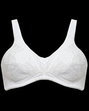 Soft Padded Cotton Net Bra - Etching Free Bra - Non Padded - White Bra