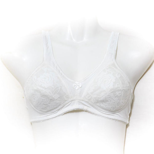 Soft Padded Cotton Net Bra - Etching Free Bra - Non Padded - White Bra - Bras - diKHAWA Online Shopping in Pakistan