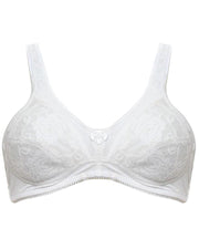 Soft Padded Cotton Net Bra - Etching Free Bra - Non Padded - White Bra