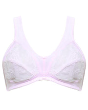 Soft Cotton Net Bra - Etching Free Bra - Non Padded - Pink Bra