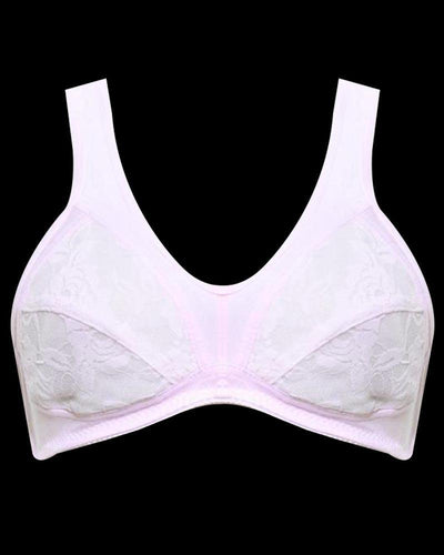 Soft Cotton Net Bra - Etching Free Bra - Non Padded - Pink Bra