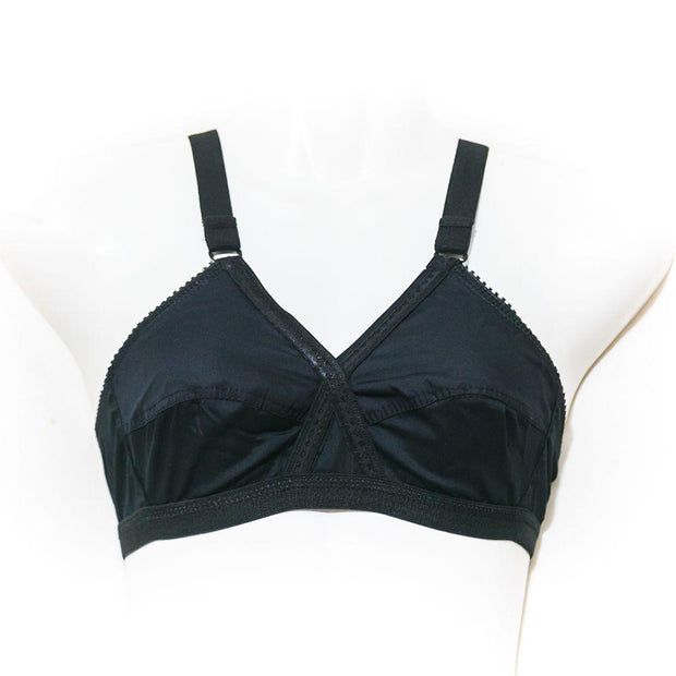 Pack of 2 Regular Cotton Bra - Daily Wear Bra - Black & Skin Bra - Bras - diKHAWA Online Shopping in Pakistan