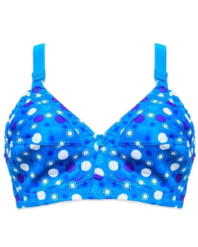 Plus Size Polka Dotted Cotton Bra - Non Padded - Non Wired - Feroze