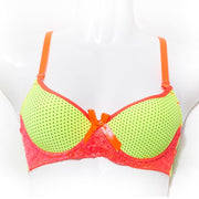 Fancy Bra -Yellow & Orange - Polka Dotted Pushup Bra - Bras - diKHAWA Online Shopping in Pakistan