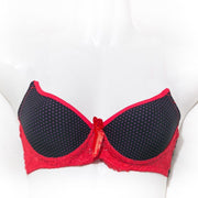 Fancy Bra - Black & Red - Polka Dotted Pushup Bra - Bras - diKHAWA Online Shopping in Pakistan