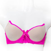 Fancy Bra - Skin & Pink - Polka Dotted Pushup Bra - Bras - diKHAWA Online Shopping in Pakistan