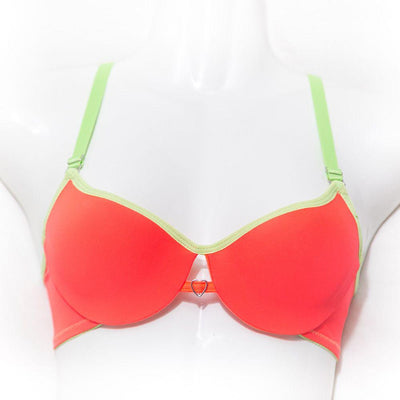 Love Bra - Orange & Green - Removable Straps Pushup Bra - Bras - diKHAWA Online Shopping in Pakistan