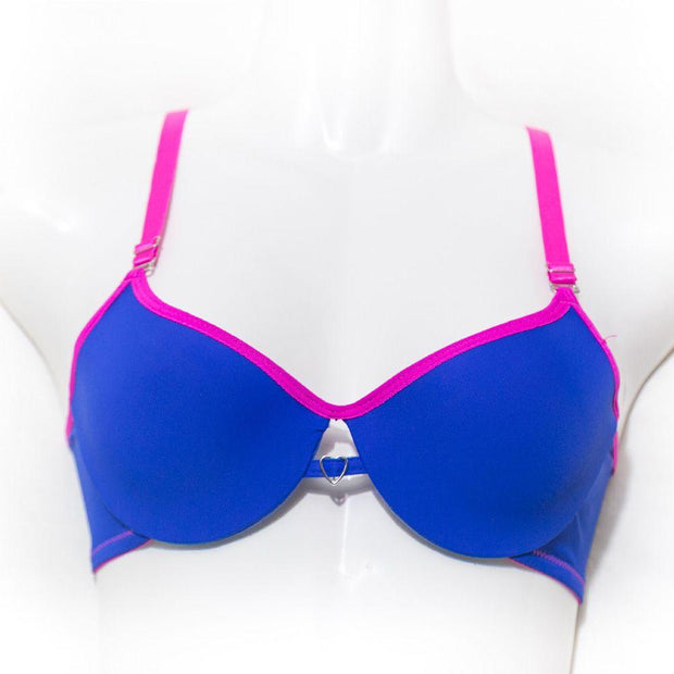 Love Bra - Royal Blue & Pink - Removable Straps Pushup Bra - Bras - diKHAWA Online Shopping in Pakistan