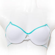 Love Bra - White & Green - Removable Straps Pushup Bra - Bras - diKHAWA Online Shopping in Pakistan