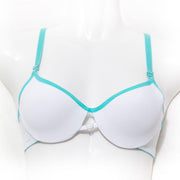 Love Bra - White & Green - Removable Straps Pushup Bra - Bras - diKHAWA Online Shopping in Pakistan