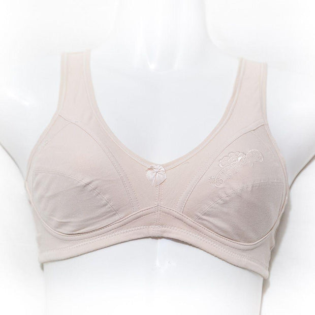 Skin Embroidered Bra - Cotton Bra - 305 - Non Padded - Thailand Bra - Bras - diKHAWA Online Shopping in Pakistan