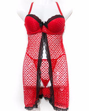 Sexy Lingerie Sexy - Bridal Lingerie Set with Panty - Red & Black - Lingerie - diKHAWA Online Shopping in Pakistan