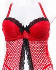 Sexy Lingerie Sexy - Bridal Lingerie Set with Panty - Red & Black - Lingerie - diKHAWA Online Shopping in Pakistan