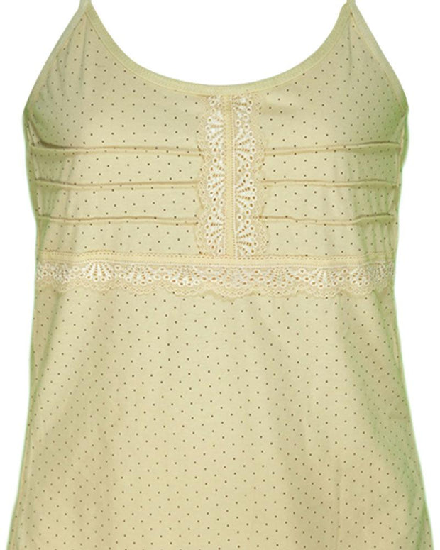 Polka Dotted Cotton Camisole For Women - Color Skin - MA-6