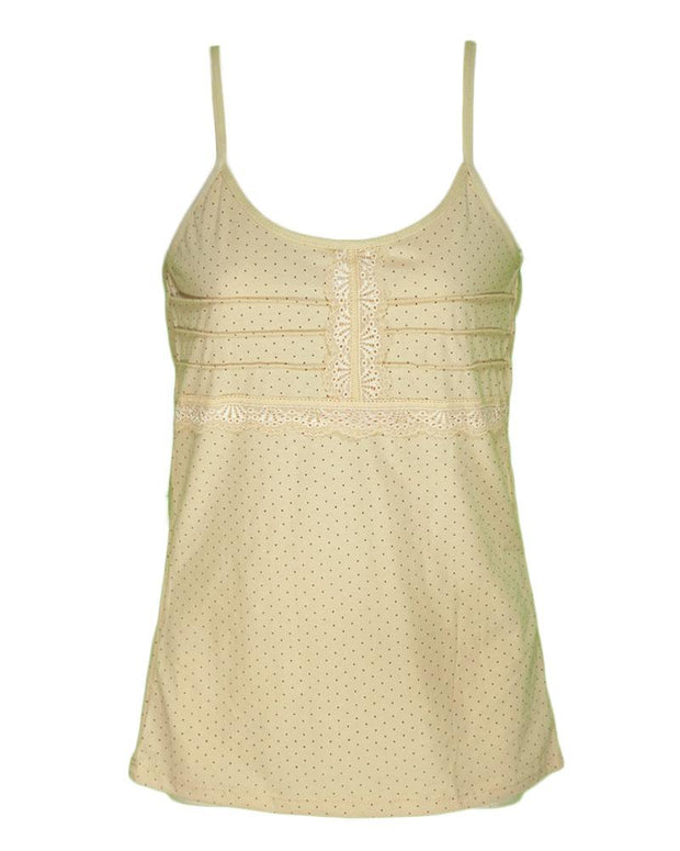 Polka Dotted Cotton Camisole For Women - Color Skin - MA-6