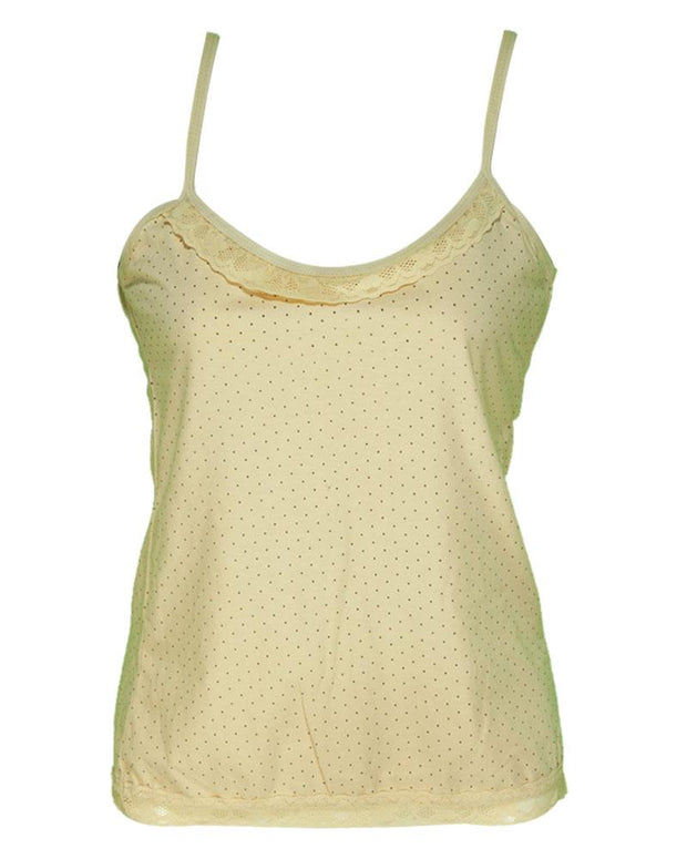 Pack of 3 - Polka Dotted Cotton Camisole With Neck Lace For Women - MA-8