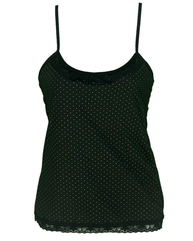 Pack of 3 - Polka Dotted Cotton Camisole With Neck Lace For Women - MA-8
