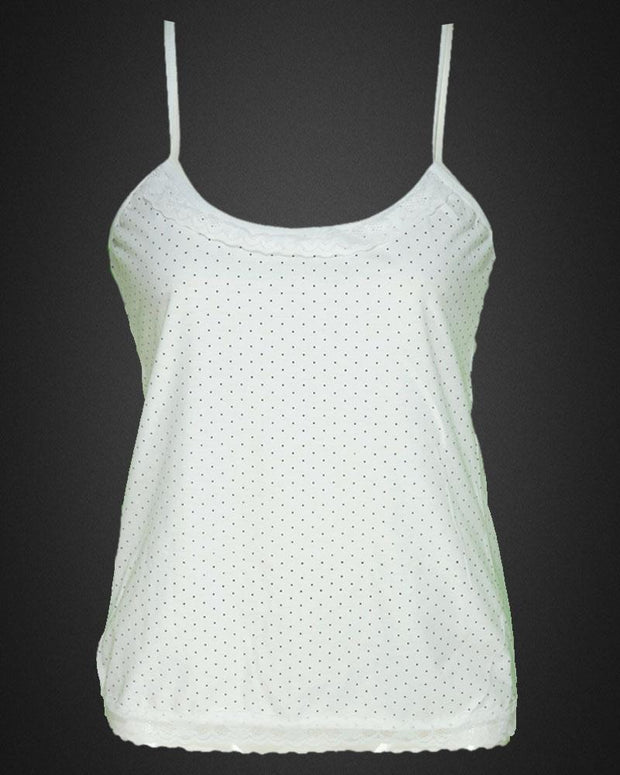 Pack of 3 - Polka Dotted Cotton Camisole With Neck Lace For Women - MA-8