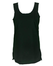 Plain Cotton Camisole With Lace For Women - Color Black - LA-1