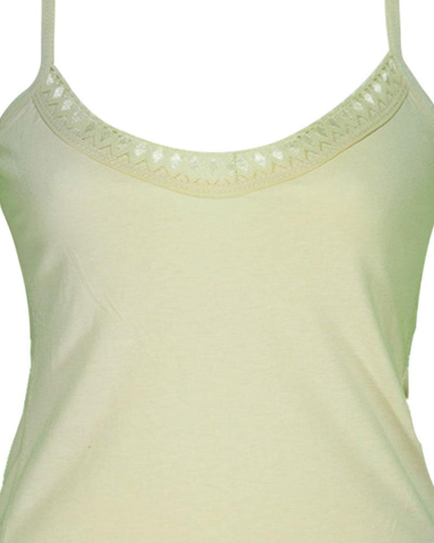 Pack of 3 Plain Cotton Camisole With Neck Lace For Women - SA-1