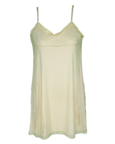 Premium Camisole Stretch Basic With Padded Lace - Long Layering Camisole - Adjustable Straps - Skin Color - 6377