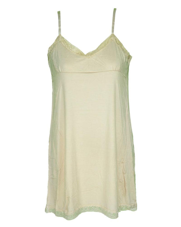Premium Camisole Stretch Basic With Padded Lace - Long Layering Camisole - Adjustable Straps - Skin Color - 6377