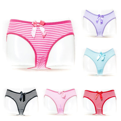 Pack of 3 Cotton Jersey Panty - Stripe & Flower Panty - Mix Colour - Panty - diKHAWA Online Shopping in Pakistan