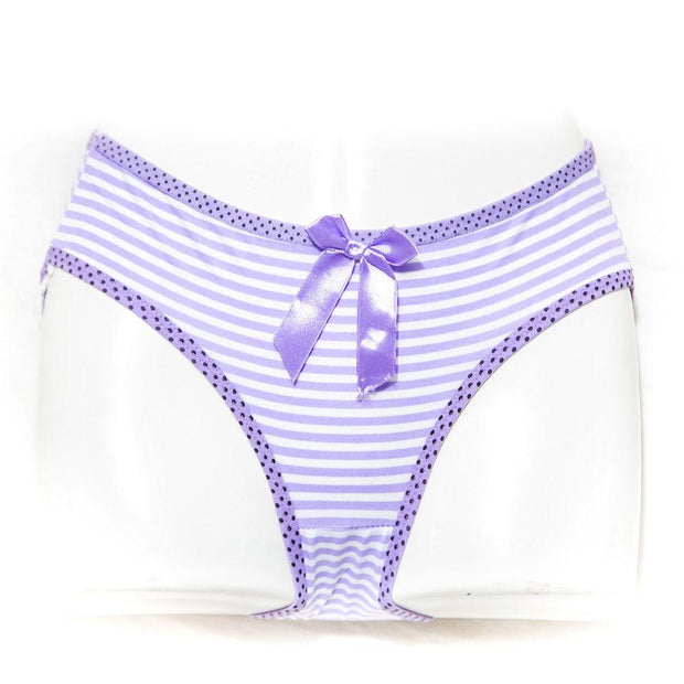 Pack of 3 Cotton Jersey Panty - Stripe & Flower Panty - Mix Colour - Panty - diKHAWA Online Shopping in Pakistan