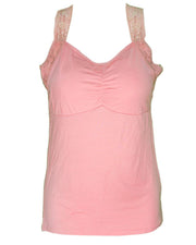 Ladies Camisole Padded With Lace - Color Pink - 3051