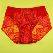 Pack of 2 - Women's Sexy Full Lace Panties, Fashion Transparent Floral Bow Soft Briefs Sexy Lingerie - Flourish Mix Colors - 2348