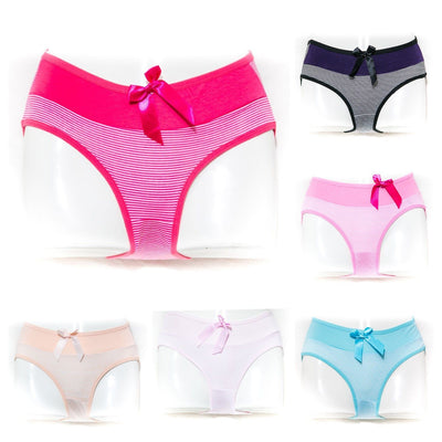 Pack of 3 Cotton Jersey Panty - Mini Stripes Panty - Mix Colour - Panty - diKHAWA Online Shopping in Pakistan