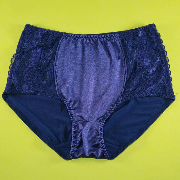 Copy of Pack of 2 - Silk Net Panty Soft Cotton - Flourish  Soft Cotton Silk Net Panty Colour Black- Blue - 2372