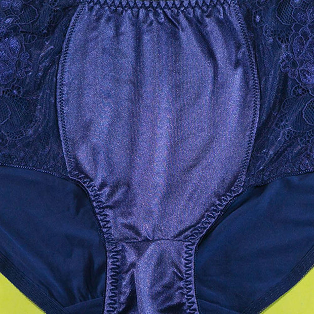 Copy of Pack of 2 - Silk Net Panty Soft Cotton - Flourish  Soft Cotton Silk Net Panty Colour Black- Blue - 2372