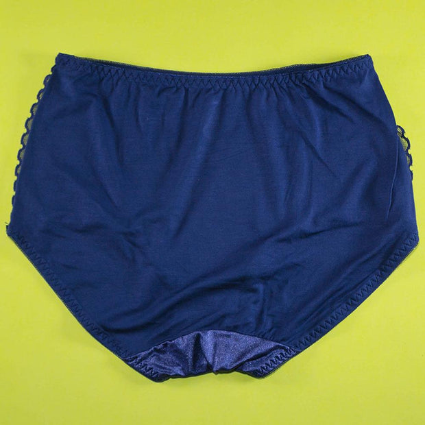 Copy of Pack of 2 - Silk Net Panty Soft Cotton - Flourish  Soft Cotton Silk Net Panty Colour Black- Blue - 2372