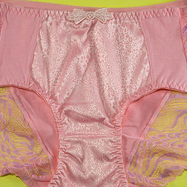 Pack of 2 - Soft Cotton Silk Net Panty Floral Print - Flourish Mix Colors - 2321