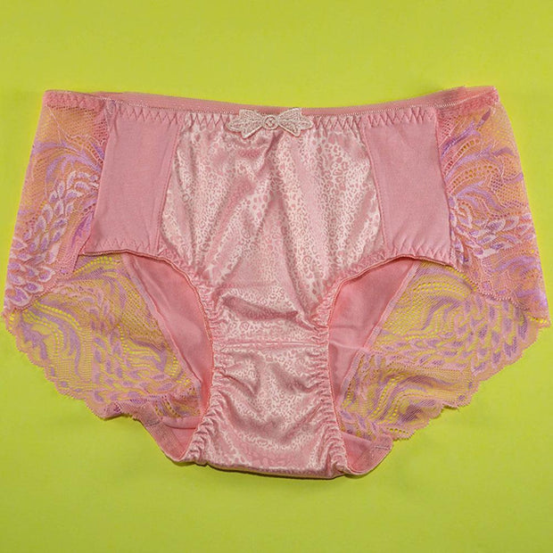Pack of 2 - Soft Cotton Silk Net Panty Floral Print - Flourish Mix Colors - 2321