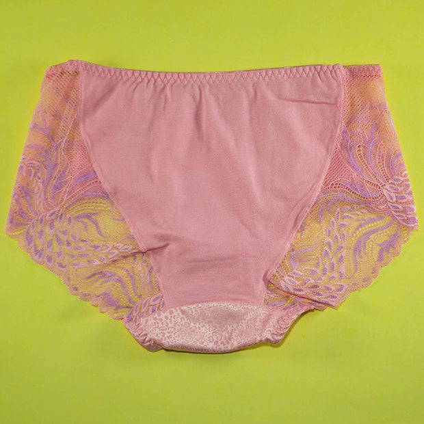 Pack of 2 - Soft Cotton Silk Net Panty Floral Print - Flourish Mix Colors - 2321
