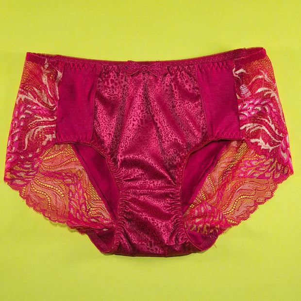 Pack of 2 - Soft Cotton Silk Net Panty Floral Print - Flourish Mix Colors - 2321