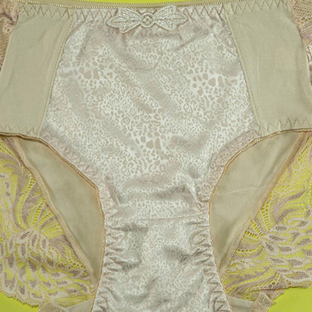 Pack of 2 - Soft Cotton Silk Net Panty Floral Print - Flourish Mix Colors - 2321