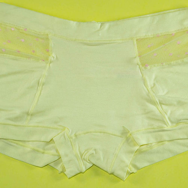 Pack of 3 - Women's Sexy Cotton Net Panties Seamless Soft Lingerie Briefs Underwear - Flourish Mix Colors - 6359