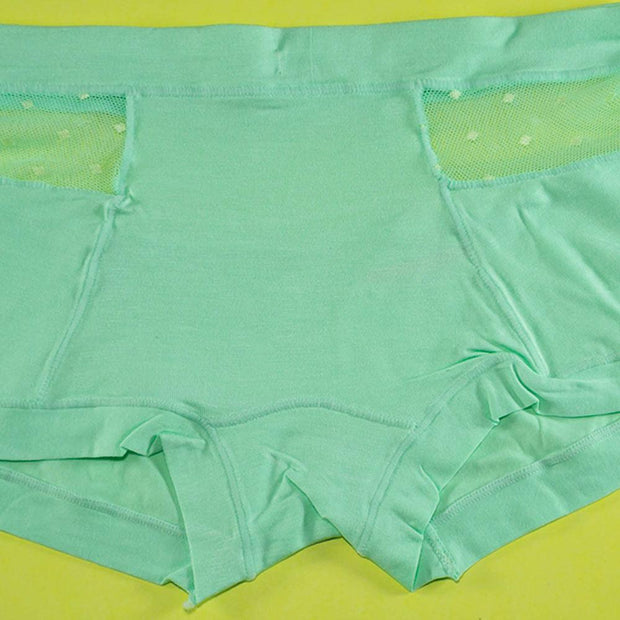 Pack of 3 - Women's Sexy Cotton Net Panties Seamless Soft Lingerie Briefs Underwear - Flourish Mix Colors - 6359