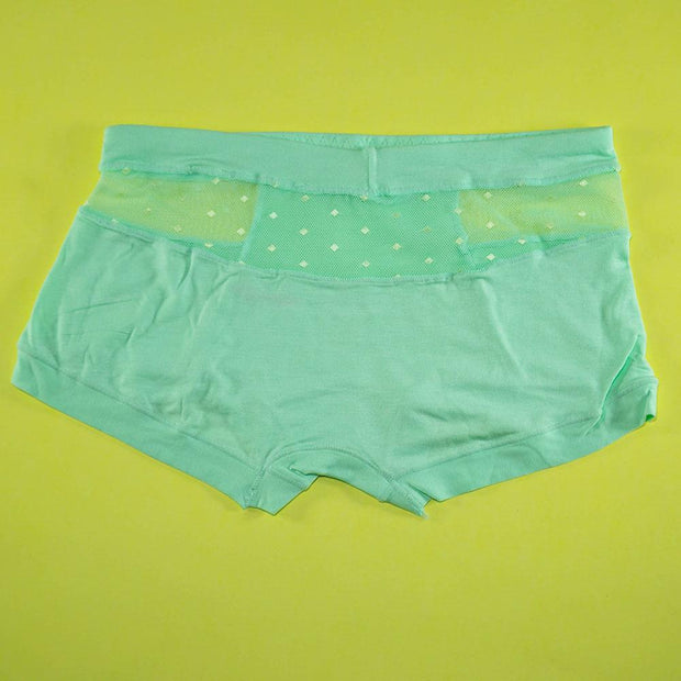 Pack of 3 - Women's Sexy Cotton Net Panties Seamless Soft Lingerie Briefs Underwear - Flourish Mix Colors - 6359