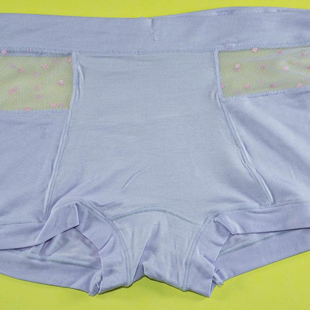 Pack of 3 - Women's Sexy Cotton Net Panties Seamless Soft Lingerie Briefs Underwear - Flourish Mix Colors - 6359