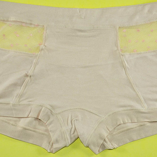 Pack of 3 - Women's Sexy Cotton Net Panties Seamless Soft Lingerie Briefs Underwear - Flourish Mix Colors - 6359