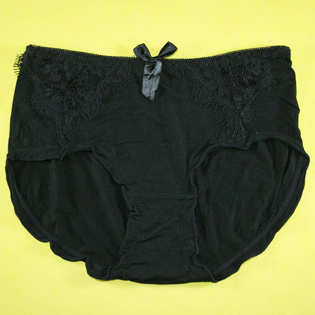 Pack of 3 - Soft Cotton Panty With Lace - Flourish Mix Colors Soft Cotton Panty - 9707