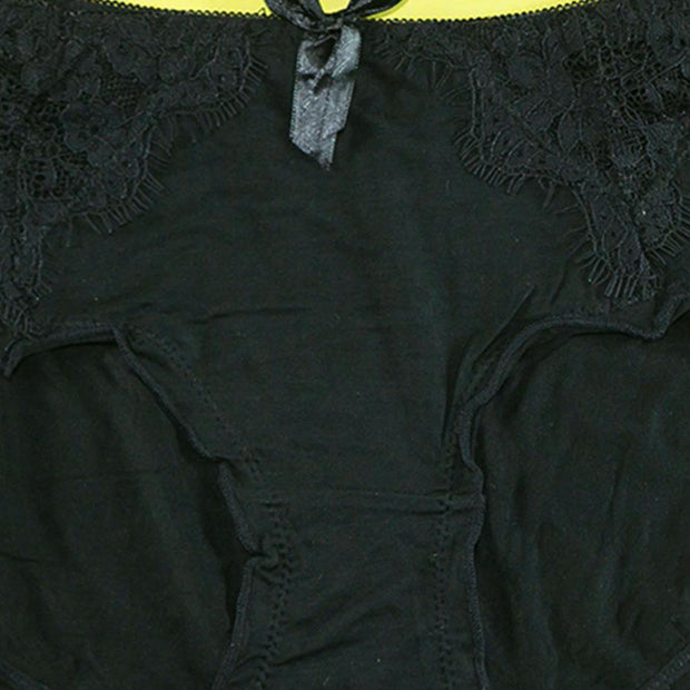 Pack of 3 - Soft Cotton Panty With Lace - Flourish Mix Colors Soft Cotton Panty - 9707