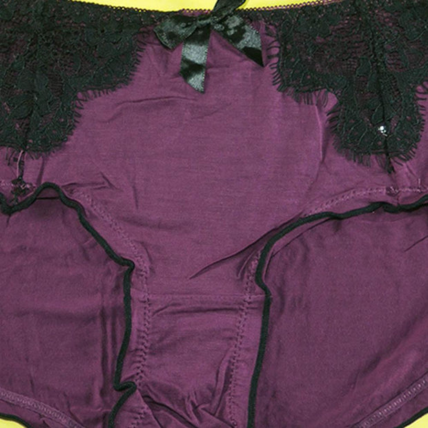 Pack of 3 - Soft Cotton Panty With Lace - Flourish Mix Colors Soft Cotton Panty - 9707